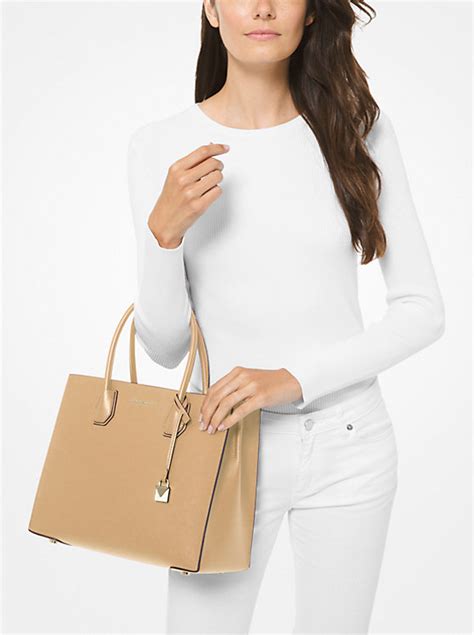 michael kors mercer large saffiano leather tote bag|michael kors saffiano tote large.